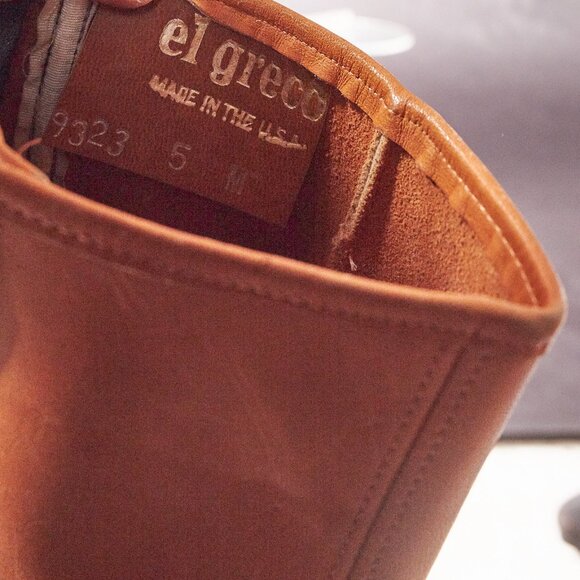 1980s El Greco Buckskin Leather Tall Heeled Boots - Picture 10 of 10